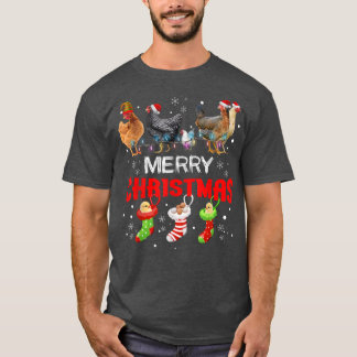 Weihnachtsbeleuchtung Merry Xmas Hühnchen Niedlich T-Shirt