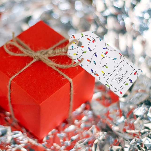 Weihnachtsbeleuchtung Muster Geschenkanhänger (Gift tag on gift)
