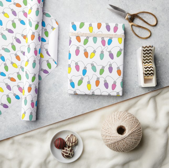 Weihnachtsbeleuchtung Muster Geschenkpapier (Kunsthandwerk)