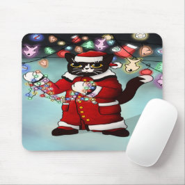Weihnachtsbeleuchtung Niedlich Tuxedo Cat Mousepad