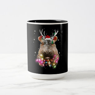 Weihnachtsbeleuchtung Nilpferd Fiona Hippopotamus  Zweifarbige Tasse