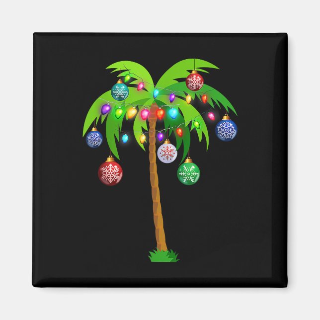 Weihnachtsbeleuchtung Palm Tree Fun Hawaii Beach T Magnet (Vorne)