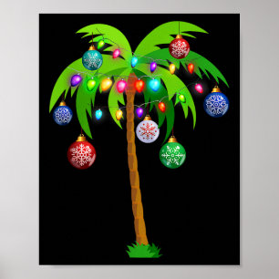 Weihnachtsbeleuchtung Palm Tree Fun Hawaii Beach T Poster