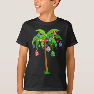 Weihnachtsbeleuchtung Palm Tree Fun Hawaii Beach T T-Shirt