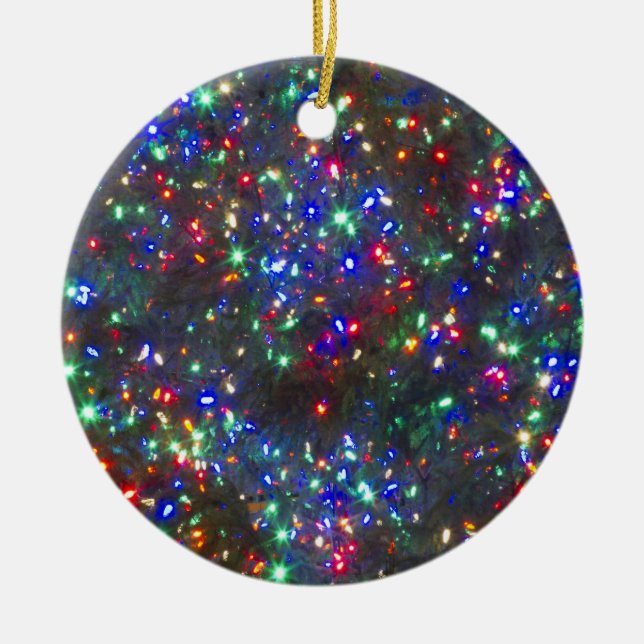 Weihnachtsbeleuchtung, Portland, Oregon Keramik Ornament (Vorne)