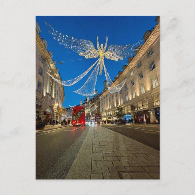 Weihnachtsbeleuchtung, Regent Street, London Postc Postkarte (Vorderseite)
