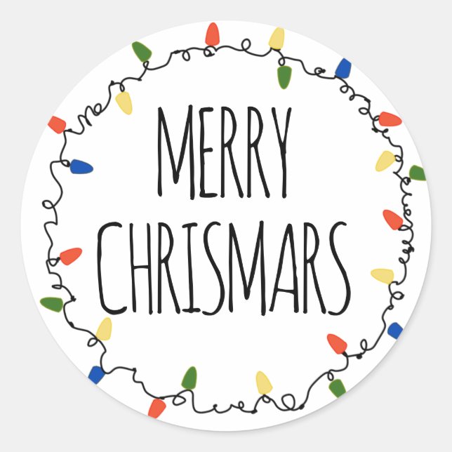 Weihnachtsbeleuchtung Runder Aufkleber (Vorderseite)