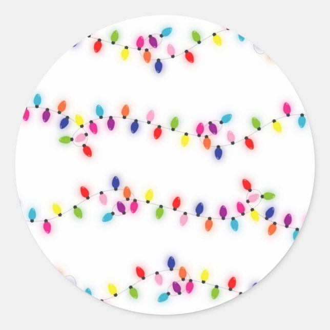Weihnachtsbeleuchtung Runder Aufkleber (Vorderseite)