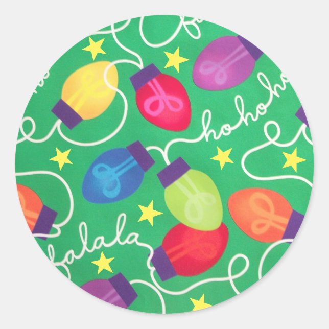 Weihnachtsbeleuchtung Runder Aufkleber (Vorderseite)