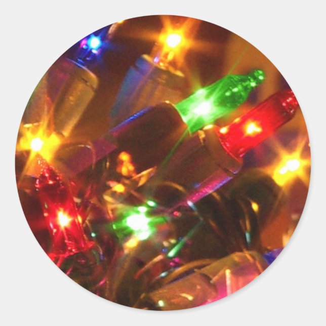 Weihnachtsbeleuchtung Runder Aufkleber (Vorderseite)