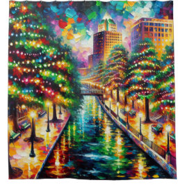 "Weihnachtsbeleuchtung: San Antonio Riverwalk" Duschvorhang