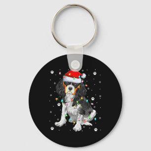 Weihnachtsbeleuchtung Santa Cavalier King Charles Schlüsselanhänger