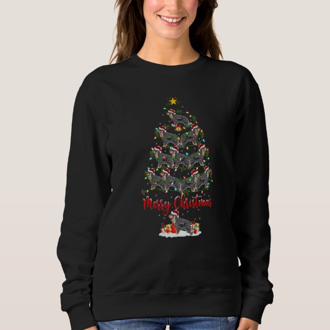Weihnachtsbeleuchtung Santa English Cocker Spaniel Sweatshirt (Vorderseite)