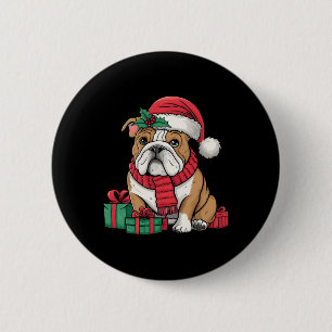 Weihnachtsbeleuchtung Santa Hut English Bulldog We Button