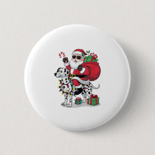 Weihnachtsbeleuchtung Santa Riding Dalmatiner Weih Button