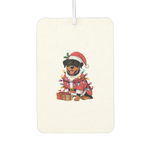 Weihnachtsbeleuchtung Santa Rottweiler Hund Weihna Autolufterfrischer