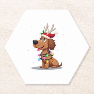 Weihnachtsbeleuchtung Soft Coated Wheaten Terrier  Untersetzer