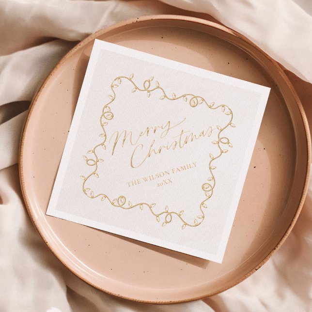 Weihnachtsbeleuchtung Spaß Personalisierter Urlaub Servietten Mit Folie (Von Creator hochgeladen)