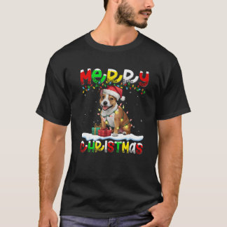 Weihnachtsbeleuchtung Staffordshire Bull Terrier H T-Shirt