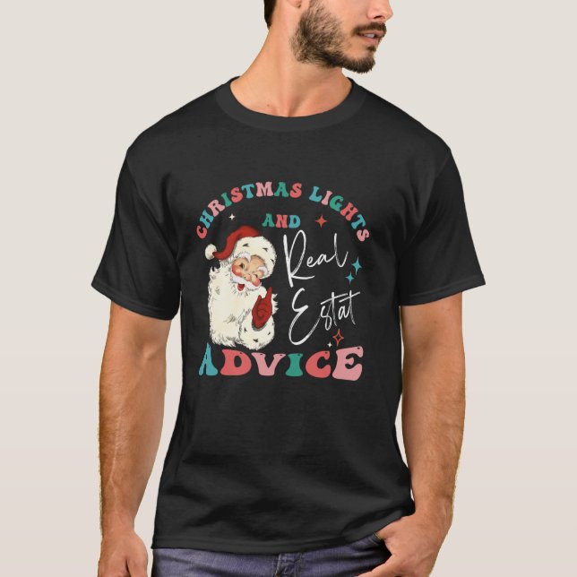 Weihnachtsbeleuchtung und echter Anwesen-Ratschlag T-Shirt (Vorderseite)