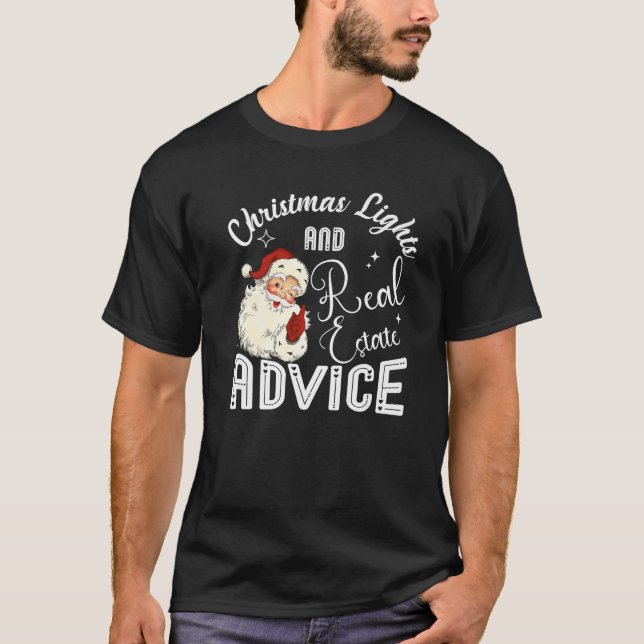 Weihnachtsbeleuchtung und echter Anwesen-Ratschlag T-Shirt (Vorderseite)