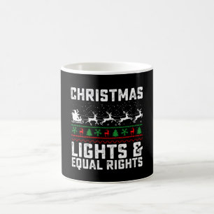 Weihnachtsbeleuchtung und Feministin für gleiche R Kaffeetasse