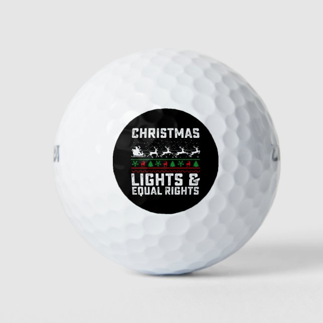 Weihnachtsbeleuchtung und Gleichberechtigung Femin Golfball (Vorderseite)