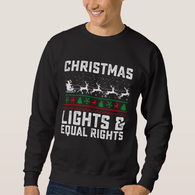 Weihnachtsbeleuchtung und Gleichberechtigung Femin Sweatshirt (Vorderseite)