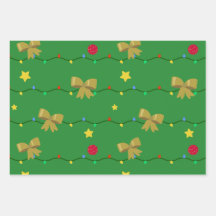 Weihnachtsbeleuchtung und Gold Bows