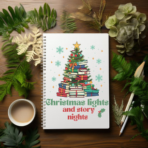 Weihnachtsbeleuchtung und Story Nights Notizblock