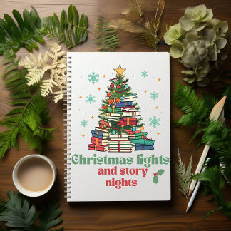 Weihnachtsbeleuchtung und Story Nights Notizblock