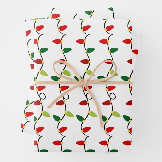 Weihnachtsbeleuchtung Urlaub Geschenkpapier Set (Beispiel)