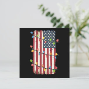 Weihnachtsbeleuchtung USA Flag Patriotic Veteran X Feiertagskarte