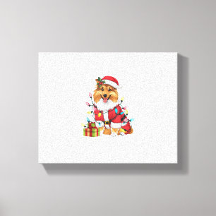 Weihnachtsbeleuchtung Weihnachtsfeiertag Hund Weih Leinwanddruck