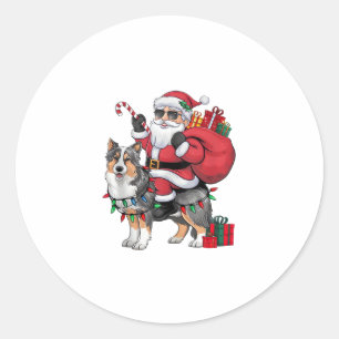 Weihnachtsbeleuchtung Weihnachtsfeiertag Hund Weih Runder Aufkleber