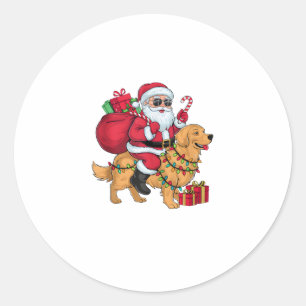 Weihnachtsbeleuchtung Weihnachtsfeiertage Golden R Runder Aufkleber