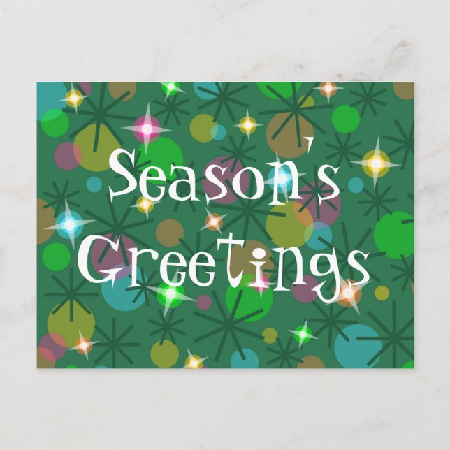 Weihnachtsbeleuchtung 'Weihnachtsgrüße' Postkarte (Vorderseite)