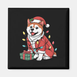 Weihnachtsbeleuchtung Weihnachtsmann Akita Hund We Magnet