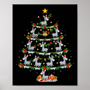 Weihnachtsbeleuchtung Weihnachtsmann Esel Weihnach Poster