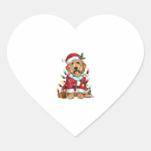 Weihnachtsbeleuchtung Weihnachtsmann-Labradoodle W Herz-Aufkleber