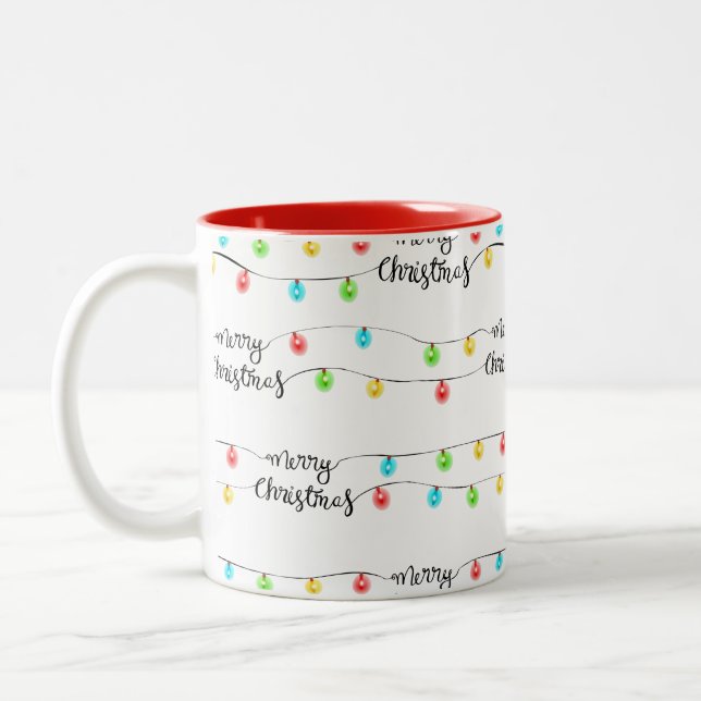 Weihnachtsbeleuchtung Zweifarbige Tasse (Links)