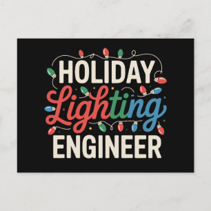 Weihnachtsbeleuchtungsingenieur Christmas Xmas Lic Feiertagspostkarte