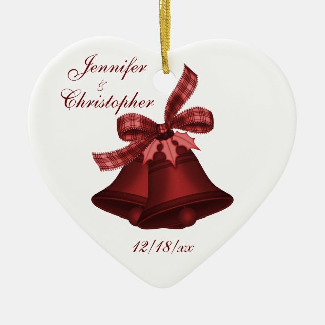 "Weihnachtsbell-" - Schatten der Moosbeere [b] Keramik Ornament (Vorne)
