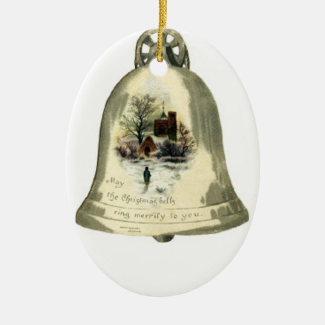 Weihnachtsbell-Verzierung Keramikornament (Vorne)