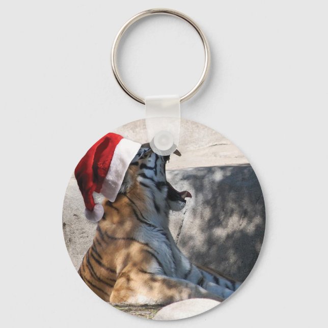 WeihnachtsBengalischer Tiger Schlüsselanhänger (Vorderseite)