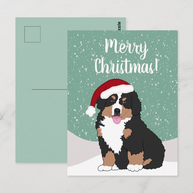 Weihnachtsberger Hund Postkarte (Vorne/Hinten)