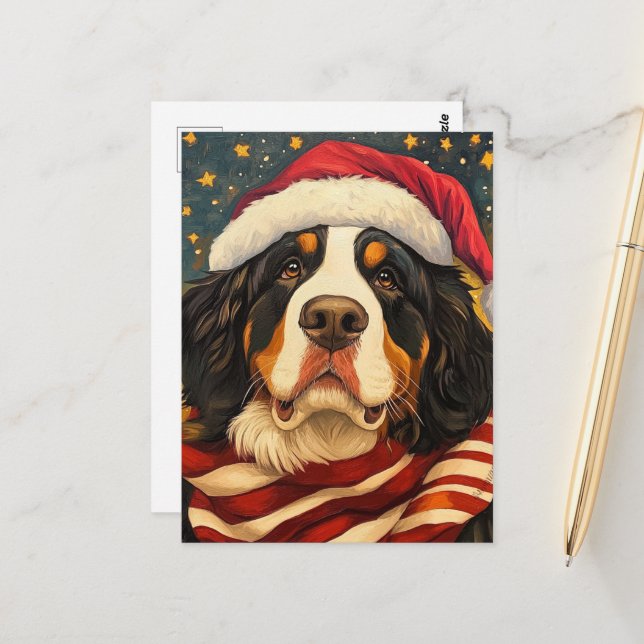 Weihnachtsberger Hund Postkarte (Vorderseite/Rückseite Beispiel)