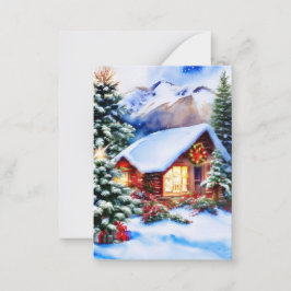 Weihnachtsbergkabine Budget Mini Mitteilungskarte