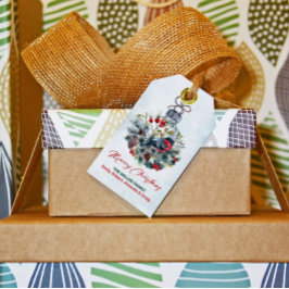 Weihnachtsberries & Bullfinch-Ornament Geschenkanhänger