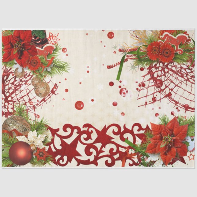 Weihnachtsberries - Designreihe 8 Seidenpapier (Vorderseite)